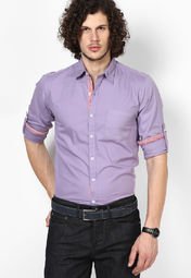 Phosphorus Purple Full Sleeve Casual Shirt Men