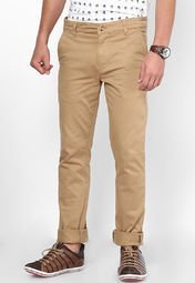 Phosphorus Slim Fit Khaki Casual Trouser Men