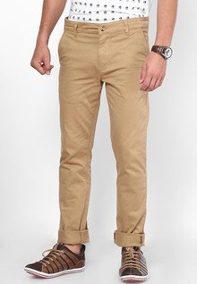 Phosphorus Slim Fit Khaki Casual Trouser men