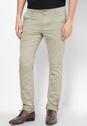 Phosphorus Slim Fit Light Grey Casual Trouser Men