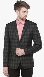 Platinum League Grey Checked Blazer Men