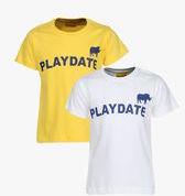 Playdate Pack Of 2 White T Shirt Boys