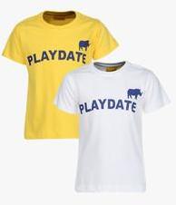 Playdate Pack Of 2 White T Shirt boys