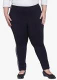 Pluss Black Solid Leggings Women