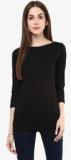 Pluss Black Solid T Shirt Women