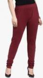 Pluss Maroon Solid Legging Women