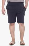 Pluss Navy Blue Solid Shorts Men