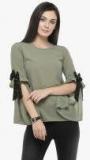 Pluss Olive Solid Blouse Women