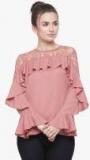 Pluss Peach Self Design Blouse Women