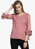 Pluss Peach Solid Blouse Women