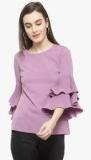 Pluss Purple Solid Blouse Women