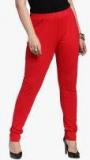 Pluss Red Solid Legging Women