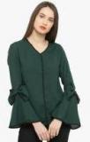 Pluss Teal Solid Blouse Women