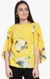 Pluss Yellow Printed Regular Top Women