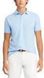 Polo Ralph Lauren Blue Solid Polo Collar T Shirt Men