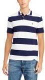 Polo Ralph Lauren Navy Blue Striped Polo Collar T Shirt Men