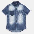 Poppers By Pantaloons Blue Regular Fit Washed Denim Shirt boys