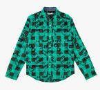 Poppers By Pantaloons Green Checked Regular Fit Casual Shirt Boys