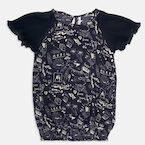 Poppers By Pantaloons Navy Blue Printed Top Girls