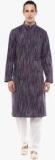 Prayyan Purple Striped Kurta Men