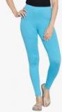 Prettysecrets Aqua Blue Solid Leggings Women