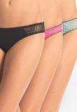 Prettysecrets Black Fuchsia And Mint Mesh Panties Women