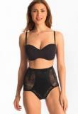 Prettysecrets Black Rose Tummy Tucker Women