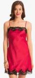 Prettysecrets Bombshell Red Spoilt In Satin Short Chemise