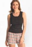 Prettysecrets Flirty Checks Orange Blue Checks Shorts And Top Women