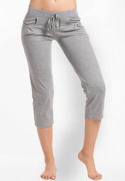 Prettysecrets Grey Solid Capri Women