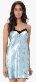 Prettysecrets Light Blue Printed Sleepdress Women