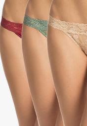 Prettysecrets Nude, Berry & Mint Sensational LacyThong Panty