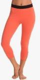 Prettysecrets Orange Solid Capri Women