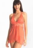 Prettysecrets Orange Solid Nightwear Women