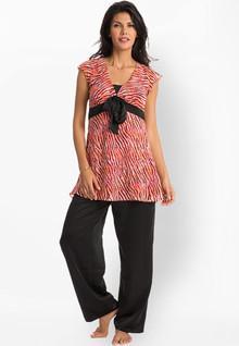 Prettysecrets Orange Zebra Top Pajama Set women