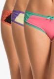 Prettysecrets Pack Of 3 Multicoloured Solid Panties Women