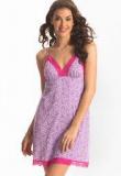 Prettysecrets Royal Purple Rose Soft Cotton Short Chemise Women