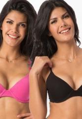 Prettysecrets Vibrant Fuschia And Classic Black Co T Shirt Bra