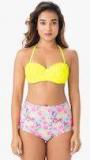 Prettysecrets Yellow Printed Bikini Women