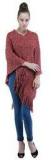 Priknit Maroon Solid Shrug women