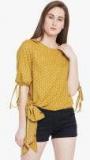 Primo Knot Mustard Printed Blouse Women