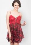 Private Lives Maroon Printed Babydoll Women