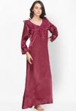 Private Lives Wine Solid Nightwear Women