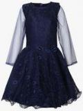 Priyank Navy Blue Party Dress Girls