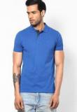 Proline Blue Solid Polo T Shirt Men