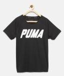 Puma Black Gym Graphic Printed Round Neck T Shirt Boys