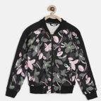 Puma Black Printed Bomber Jacket Girls