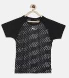 Puma Black Printed Gym Graphic Aop Round Neck T Shirt Boys