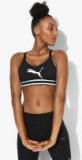 Puma Black Printed Non Padded Sports Bra Women