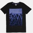 Puma Black Printed Round Neck T Shirt Boys